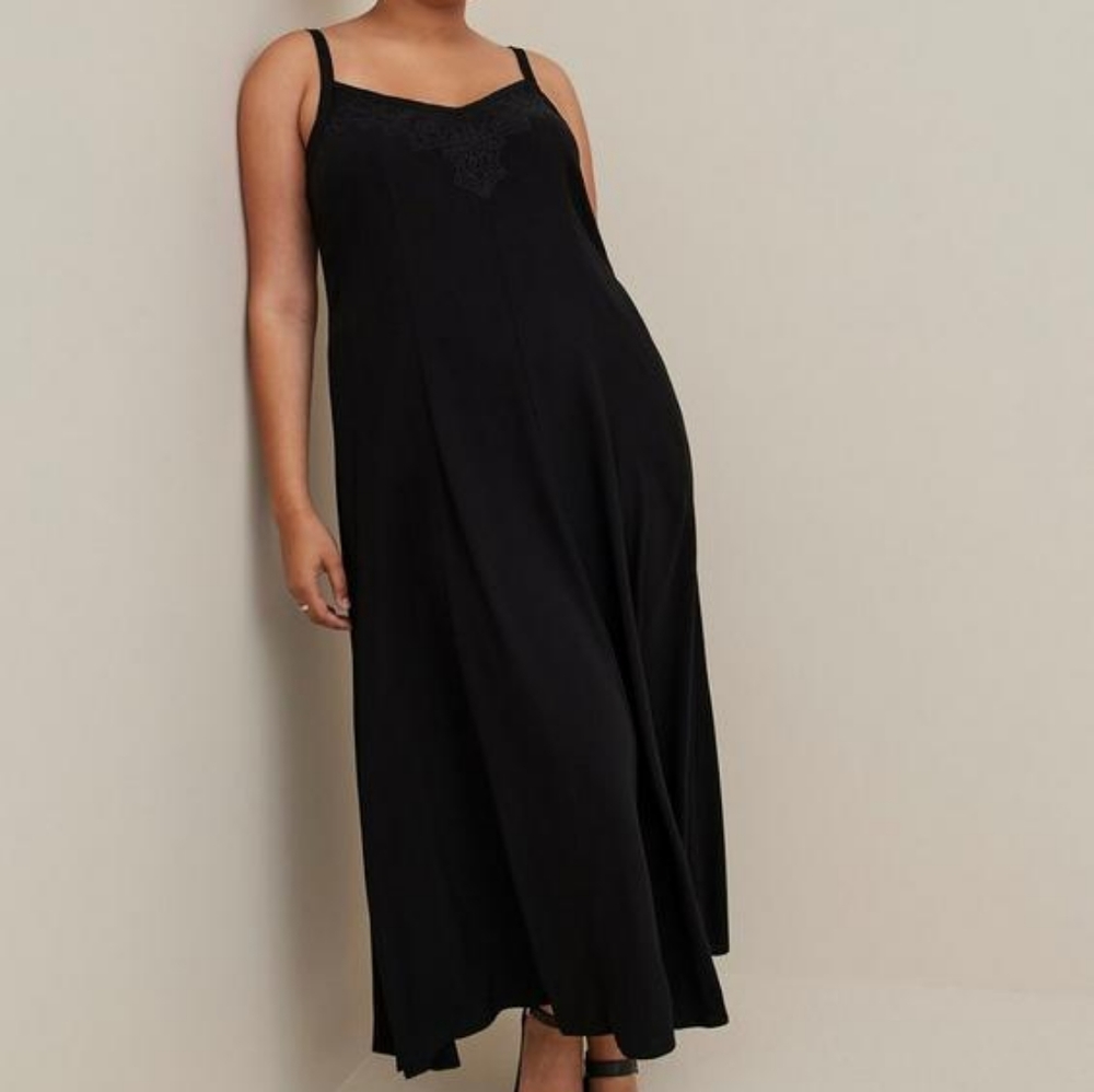 Torrid Size 1 Challis Trapeze Maxi Dress 14 16